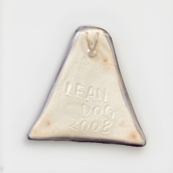 Handmade Ceramic Crackled Glass Pendant Trapezoid Abstract Art To Wear Necklace - Picture 3 of 4